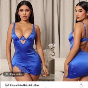 Fashion nova soft kisses babydoll satin dress